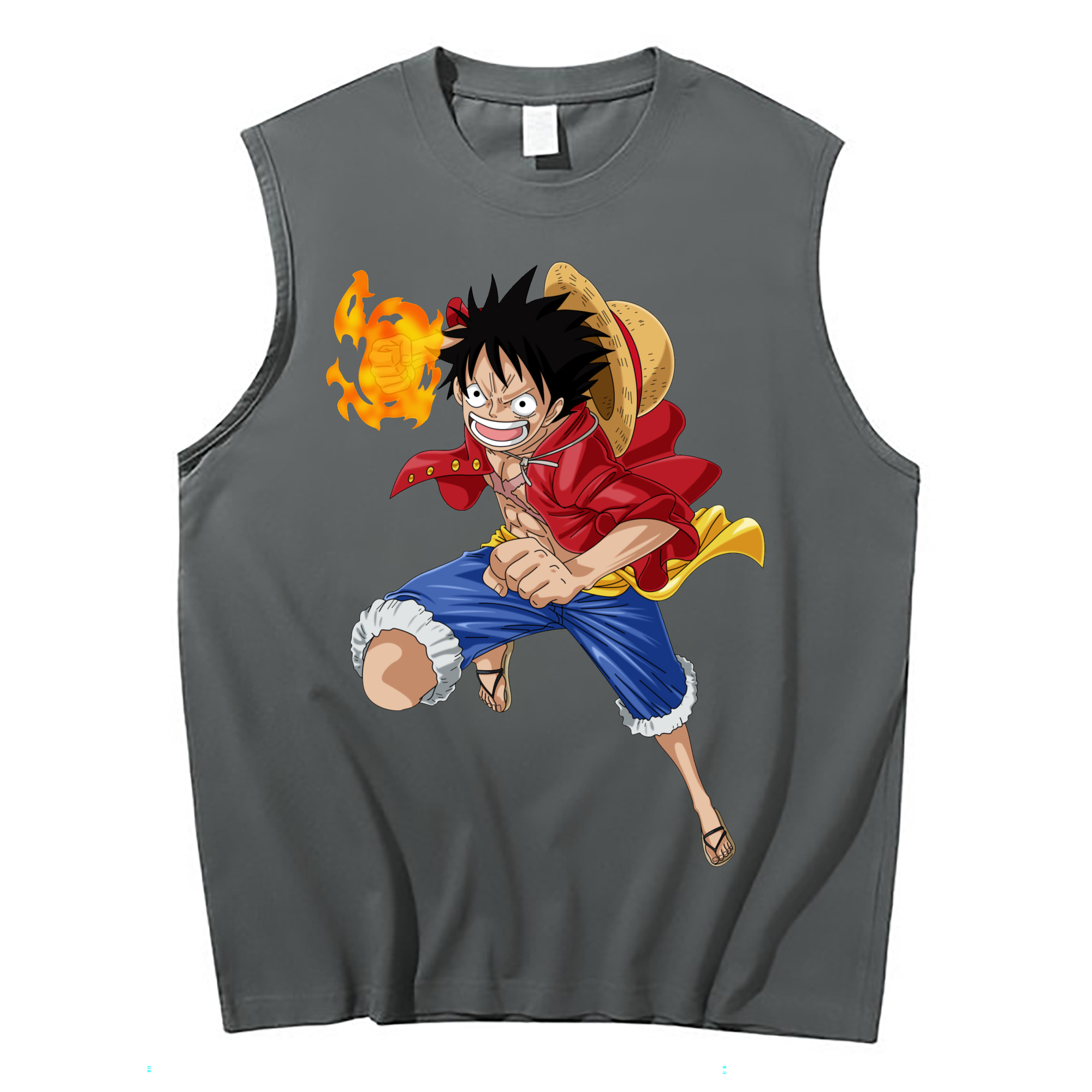 ワンピース モンキー・D・ルフィ ONE PIECE Monkey D. Luffy コットン100％タンクトップ（フロントプリント）